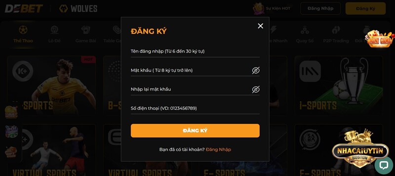 Debet - Sân chơi cá cược trực tuyến chất lượng tại Việt Nam Tham gia cá cược Debet với quy trình đơn giản