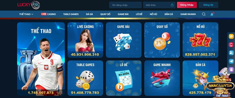 Lucky88 - Nhà cái cá cược đẳng cấp hàng đầu Châu Á Tỷ lệ trả thưởng cao, hấp dẫn tại Lucky88