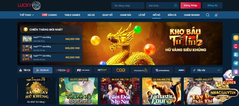 Lucky88 - Nhà cái cá cược đẳng cấp hàng đầu Châu Á Nổ hũ Slot thu hút được đông đảo người chơi