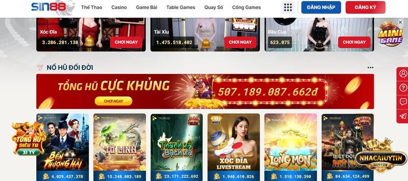 Sin88 - Trải nghiệm cá cược cùng nhà cái đẳng cấp từ Singapore Các sản phẩm cá cược nổi trội, chơi nhiều nhất tại nhà cái Sin88